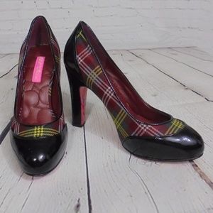Betsey Johnson Plaid Tartan Pump Patent Leather
